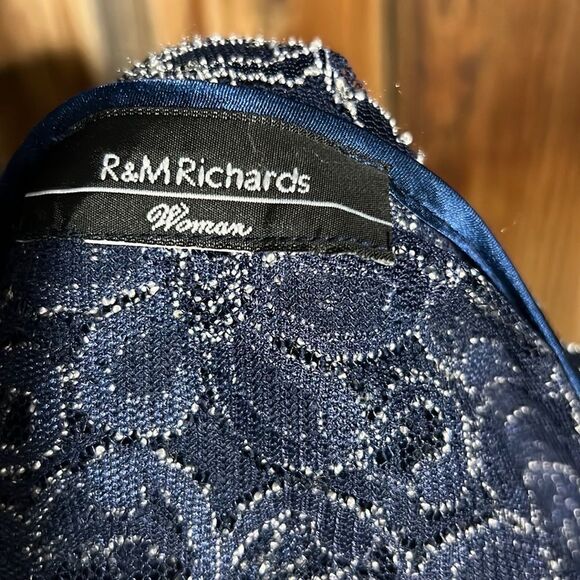 R & M Richard’s vintage cardigan lace sequins sheer blue  white 3X FIRM on PRICE - Picture 2 of 5